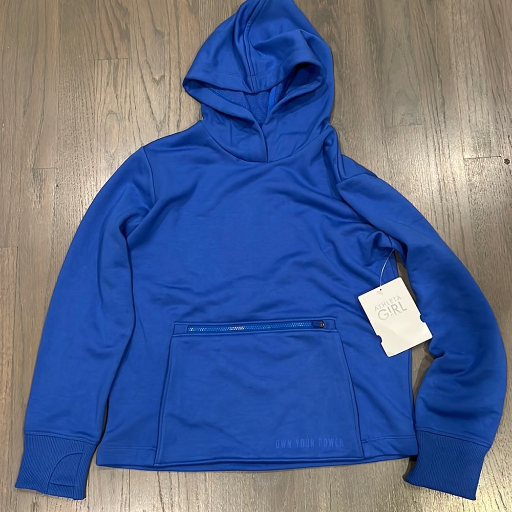 New without tags own your power hoodie Athleta Girls large sz 12